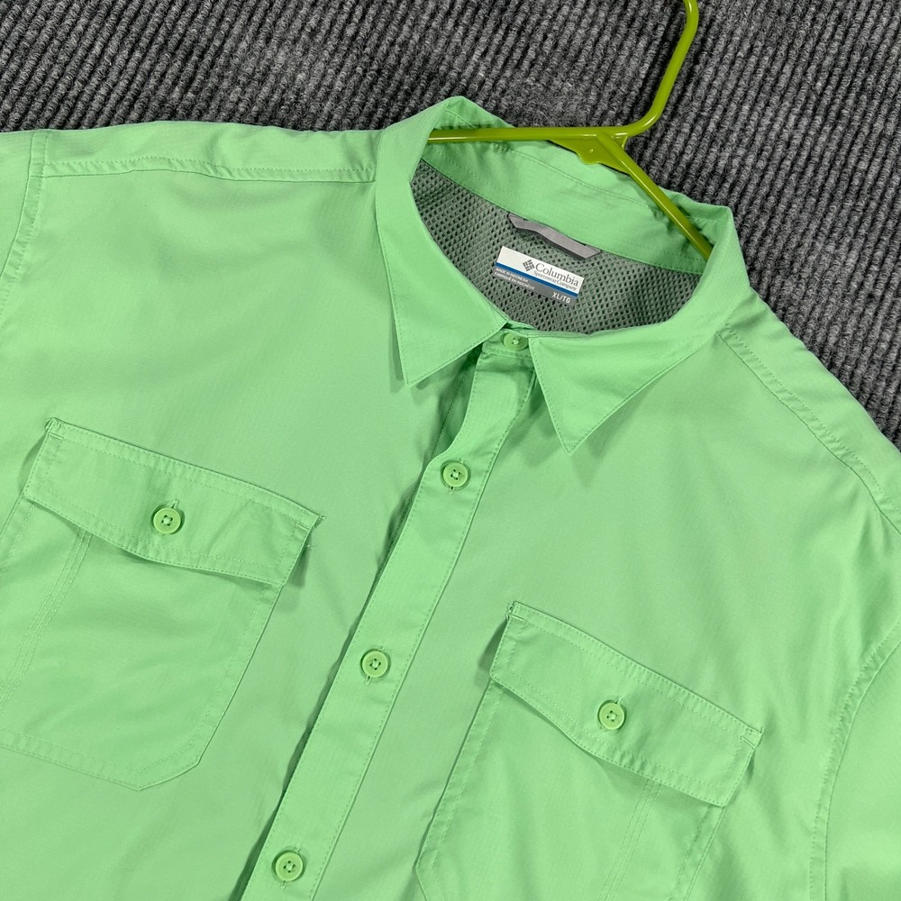 Columbia Shirt Mens XL Extra Large Green Long Sleeve Button Up Fishing Outdoor